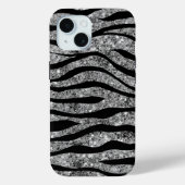 Coques Case-Mate iPhone Parties scintillant d'argent et rayures de zèbre n (Verso)