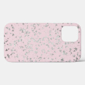Coques Case-Mate iPhone Parties scintillant d'argent Flakes et Blush (Verso (horizontal))