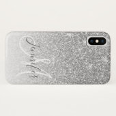 Coques Case-Mate iPhone Parties scintillant d'argent gris-gris Sparkor Nom (Dos (Horizontal))