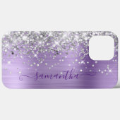 Coques Case-Mate iPhone Parties scintillant d'argent Lumière Purple Foil G (Verso (horizontal))