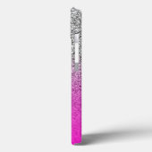 Coques Case-Mate iPhone Parties scintillant d'argent Neon rose Ombre perso (Verso / Gauche)