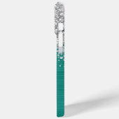 Coques Case-Mate iPhone Parties scintillant d'argent Turquoise Nom (Verso / Gauche)