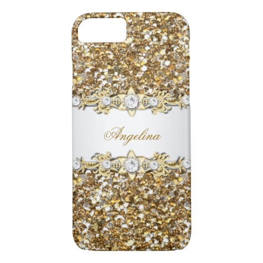 Coques Case-Mate iPhone Parties scintillant de bijoux en or blanc argent (Dos)