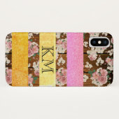 Coques Case-Mate iPhone Parties scintillant de couleur élégante avec Monog (Dos (Horizontal))