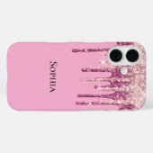 Coques Case-Mate iPhone Parties scintillant de crème glacée rose (Verso (horizontal))