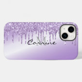 Coques Case-Mate iPhone Parties scintillant de déshydratation violet viole (Verso (horizontal))
