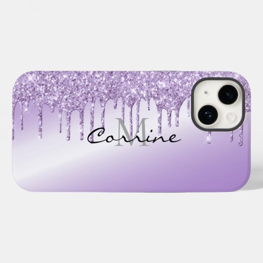 Coques Case-Mate iPhone Parties scintillant de déshydratation violet viole (Verso (horizontal))