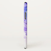 Coques Case-Mate iPhone Parties scintillant de luxe en marbre bleu argent (Dos/Droite)