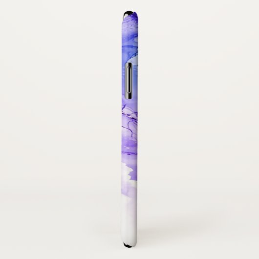 Coques Case-Mate iPhone Parties scintillant de luxe en marbre bleu argent (Dos/Droite)