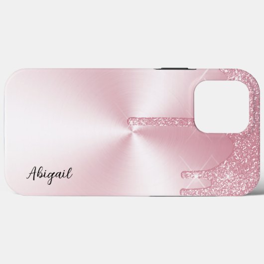 Coques Case-Mate iPhone Parties scintillant de séchage en métal rose avec (Verso (horizontal))