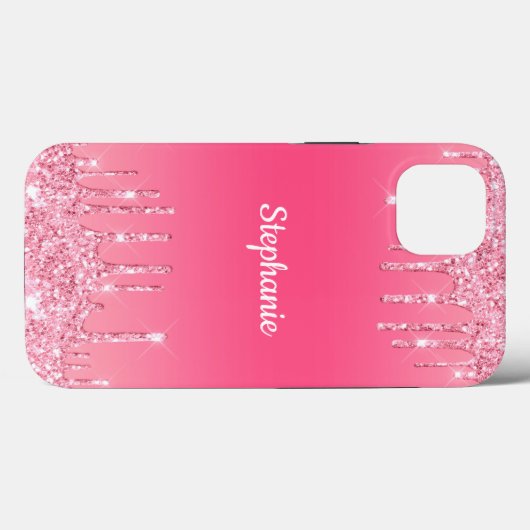 Coques Case-Mate iPhone Parties scintillant de séchage rose personnalisée (Verso (horizontal))