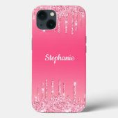 Coques Case-Mate iPhone Parties scintillant de séchage rose personnalisée (Verso)