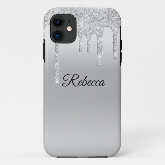 Coques Case-Mate iPhone Parties scintillant de séchage Silver Personnalisé (Dos)