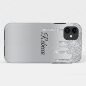 Coques Case-Mate iPhone Parties scintillant de séchage Silver Personnalisé (Dos (Horizontal))
