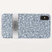 Coques Case-Mate iPhone Parties scintillant Diamants croisés en argent (Dos (Horizontal))
