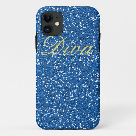 Coques Case-Mate iPhone Parties scintillant Diva Blue Faux (Dos)