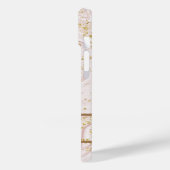 Coques Case-Mate iPhone Parties scintillant d'or à Marbre blanc rose perso (Verso / Gauche)