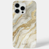 Coques Case-Mate iPhone Parties scintillant d'or Abstrait marbre Motif Mon (Verso)