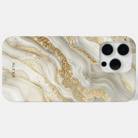 Coques Case-Mate iPhone Parties scintillant d'or Abstrait marbre Motif Mon (Verso (horizontal))