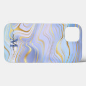 Coques Case-Mate iPhone Parties scintillant d'or Agate de marbre Iridescen (Verso (horizontal))