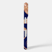 Coques Case-Mate iPhone Parties scintillant D'Or Bleu Marine Et Rose Zebra (Verso / Droite)
