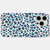 Coques Case-Mate iPhone Parties scintillant d'or bleu Motif Leopard (Verso (horizontal))