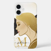 Coques Case-Mate iPhone Parties scintillant d'or élégant moderne Monogramm (Verso)