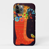 Coques Case-Mate iPhone Parties scintillant d'or Fleurs d'oiseaux de print (Dos)