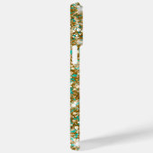 Coques Case-Mate iPhone Parties scintillant d'or Glam Turquoise Signature  (Verso / Droite)