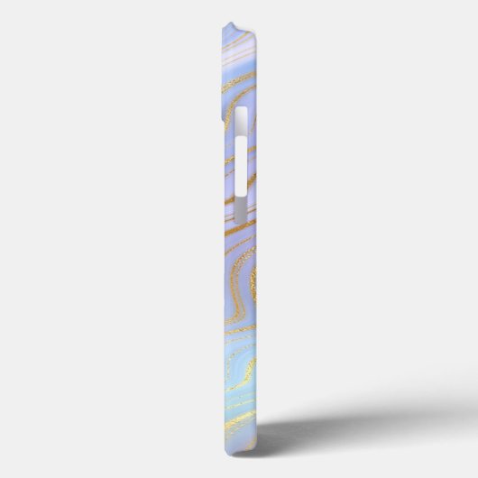 Coques Case-Mate iPhone Parties scintillant d'or Iridescente Marbre Agate  (Verso / Gauche)