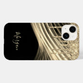 Coques Case-Mate iPhone Parties scintillant d'or, Lumière d'or, Nom Or (Verso (horizontal))