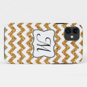 Coques Case-Mate iPhone Parties scintillant d'or moderne Chevron Monogram (Dos (Horizontal))