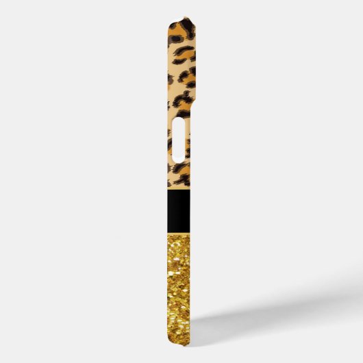 Coques Case-Mate iPhone Parties scintillant d'or motif Leopard (Verso / Droite)