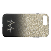 Coques Case-Mate iPhone Parties scintillant d'or, Noir, Personnalisé (Dos (Horizontal))