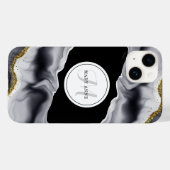 Coques Case-Mate iPhone Parties scintillant d'or Noir Personnaliser (Verso (horizontal))