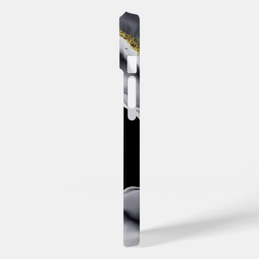 Coques Case-Mate iPhone Parties scintillant d'or Noir Personnaliser (Verso / Gauche)