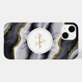 Coques Case-Mate iPhone Parties scintillant d'or Noir Personnaliser (Verso (horizontal))