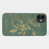 Coques Case-Mate iPhone Parties scintillant d'or personnalisée floral vint (Dos (Horizontal))