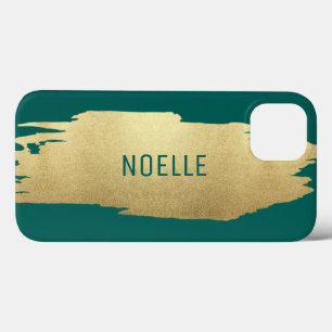 Case-Mate iPhone Case Parties scintillant d'or Pinceau métallique, Turqu