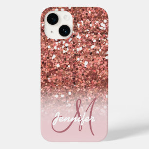 Coque Pour iPhone 14 Parties scintillant d'or Rose de fille personnalis