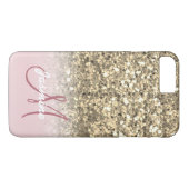 Coques Case-Mate iPhone Parties scintillant d'or rose fille personnalisée (Dos (Horizontal))