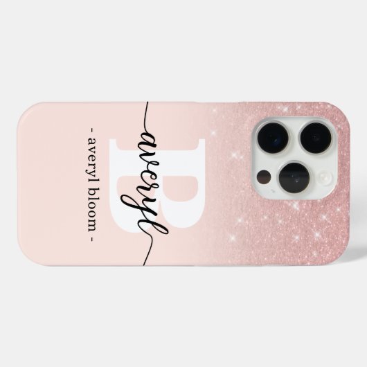 Coques Case-Mate iPhone Parties scintillant d'or rose fillette ombre scint (Verso (horizontal))