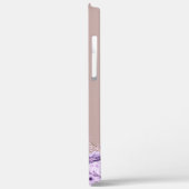 Coques Case-Mate iPhone Parties scintillant d'or rose fleuri violet goutte (Verso / Gauche)