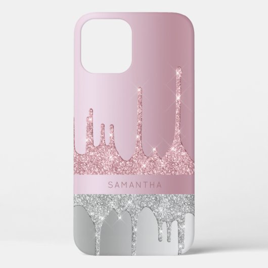 Coques Case-Mate iPhone parties scintillant d'or rose moderne et design en (Verso)