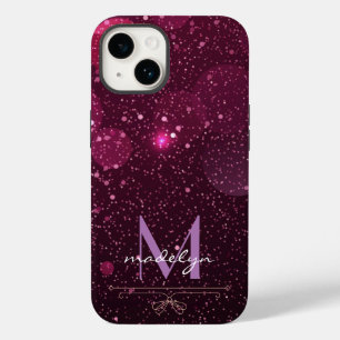 Coque Pour iPhone 14 Parties scintillant d'or Rose moderne violet avec