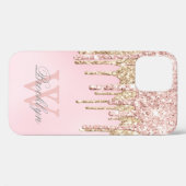 Coques Case-Mate iPhone Parties scintillant d'or rose rose rose moderne Dr (Verso (horizontal))