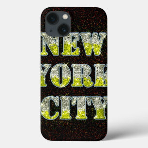 Etui iPhone 13 Parties scintillant d'or Silver de New York