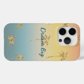 Coques Case-Mate iPhone Parties scintillant d'or Sunset Palm Trees (Verso (horizontal))