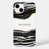 Coques Case-Mate iPhone Parties scintillant dorée en marbre noir Personnal (Verso)