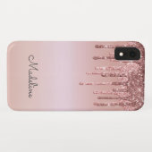 Coques Case-Mate iPhone Parties scintillant Drivers Rose Blush Pink Black (Dos (Horizontal))